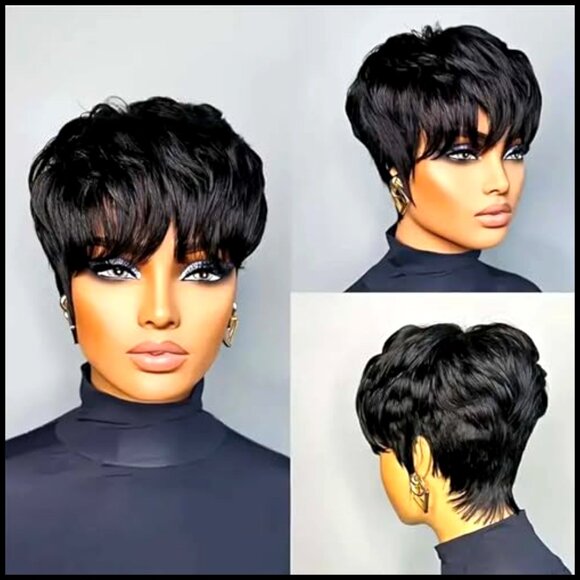 Short Layered Pixie Wig Glueless Human Hair Modern Chic Everyday Wear main image 3